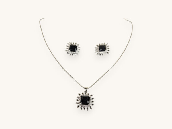 Silver Chain Necklace Earrings Set