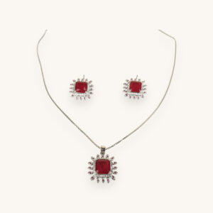 Silver Chain Necklace Earrings Set