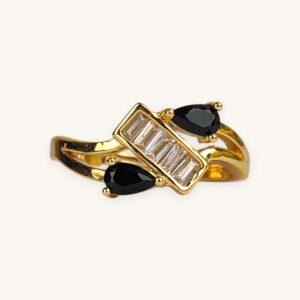 Golden Two Stone Ring