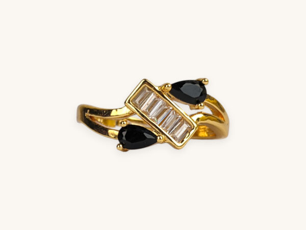 Golden Two Stone Ring