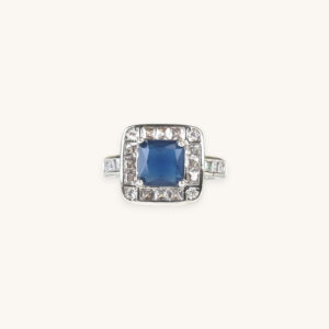 Silver Ring Square Stone
