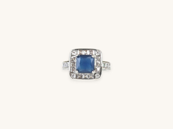 Silver Ring Square Stone