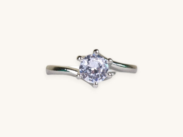Crystal Diamond Silver Stone Ring
