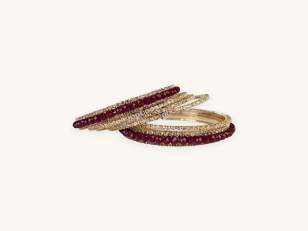 Golden Bangles Maroon Set(Karay) - Image 3