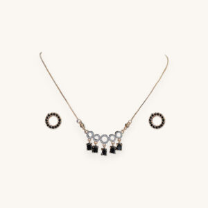 Golden Round Chain Earrings Necklace Set