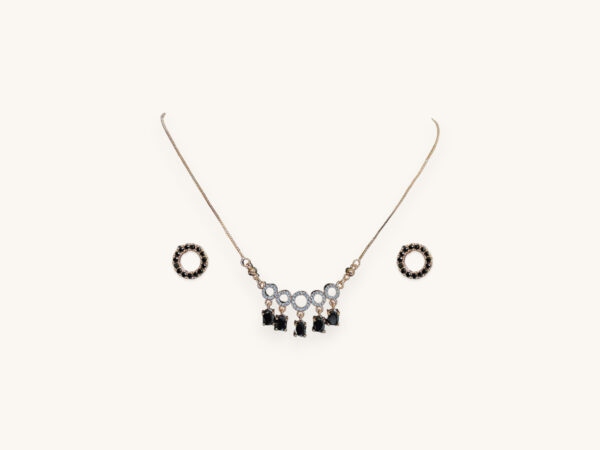 Golden Round Chain Earrings Necklace Set