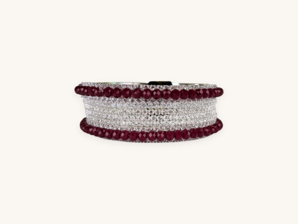 Silver Bangles Maroon Set(Karay)