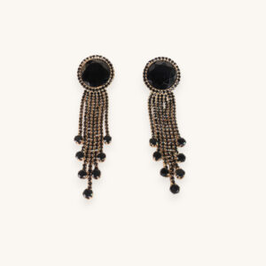 Round Stone Dangle Drop Earrings