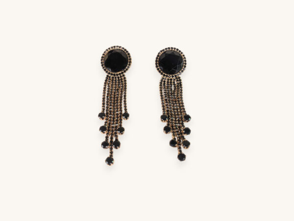 Round Stone Dangle Drop Earrings