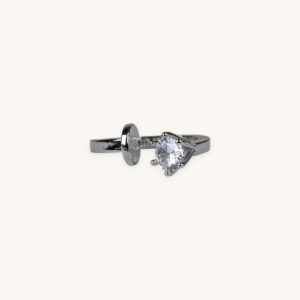 Silver Nail Diamond Ring
