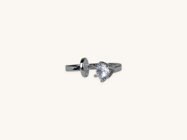 Silver Nail Diamond Ring