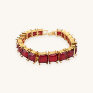 Square Stone Golden Bracelet