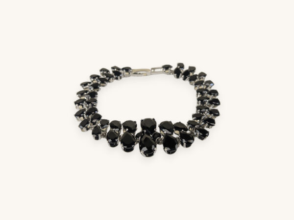 Silver Cluster Bracelet Black Stones - Image 2