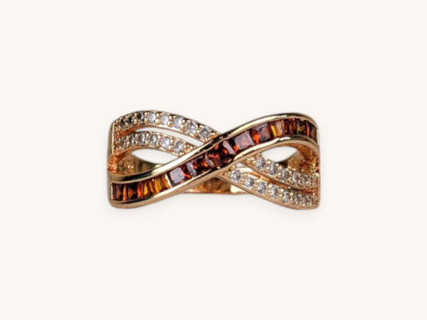 Twisted Bronze Stone Golden Ring