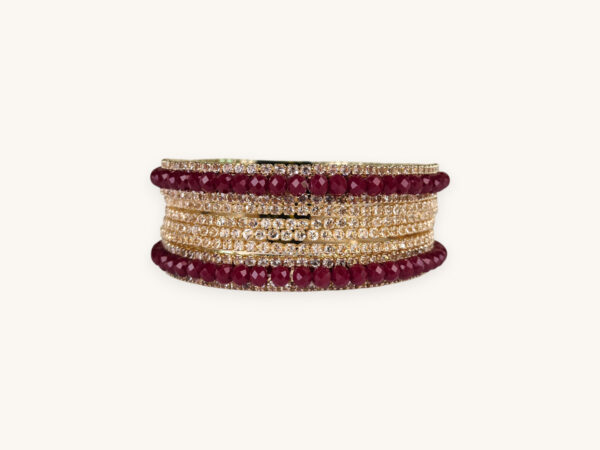Golden Bangles Maroon Set(Karay)