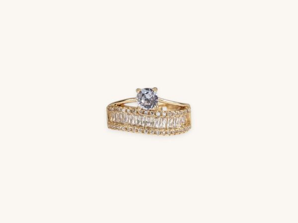 Diamond Stone Golden Ring